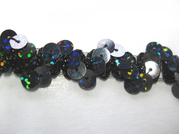 Paillettenband Holo schwarz